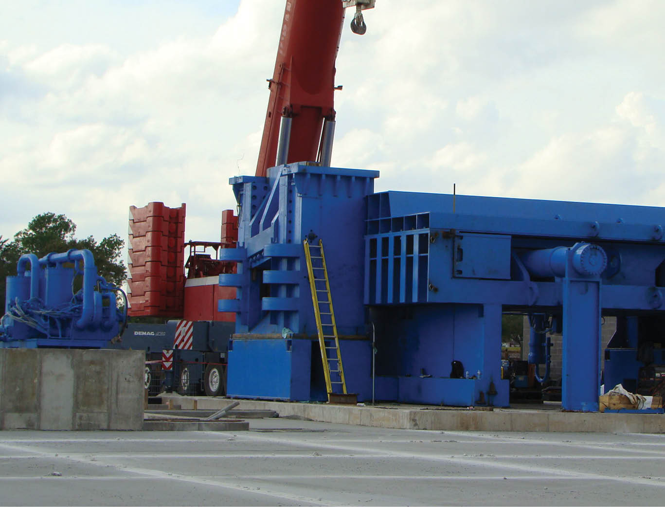 stationary shear being installed