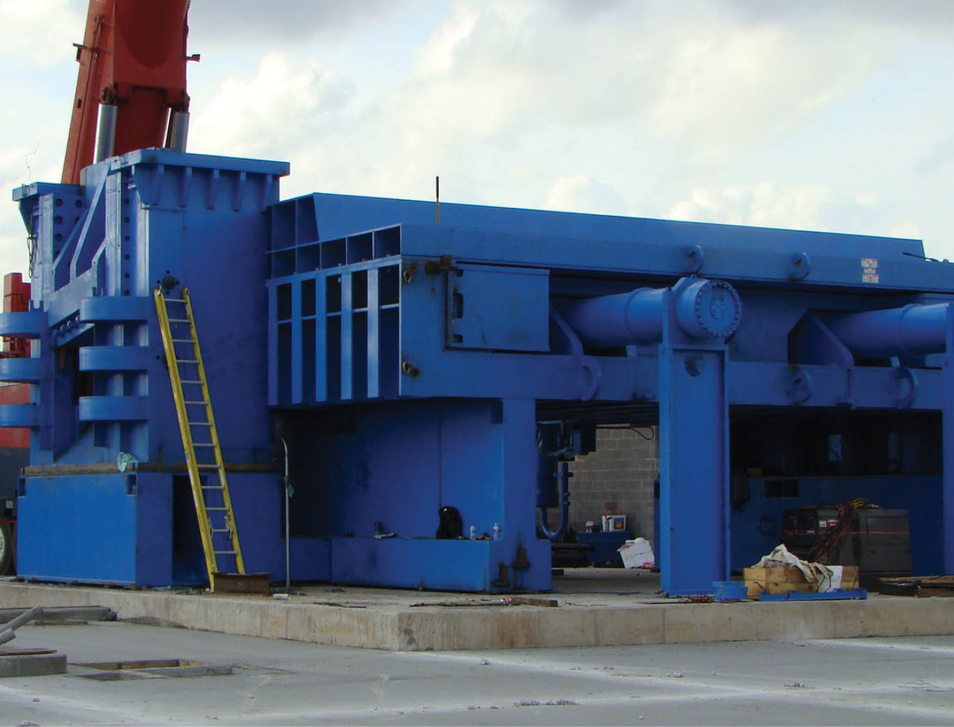 stationary shear being installed